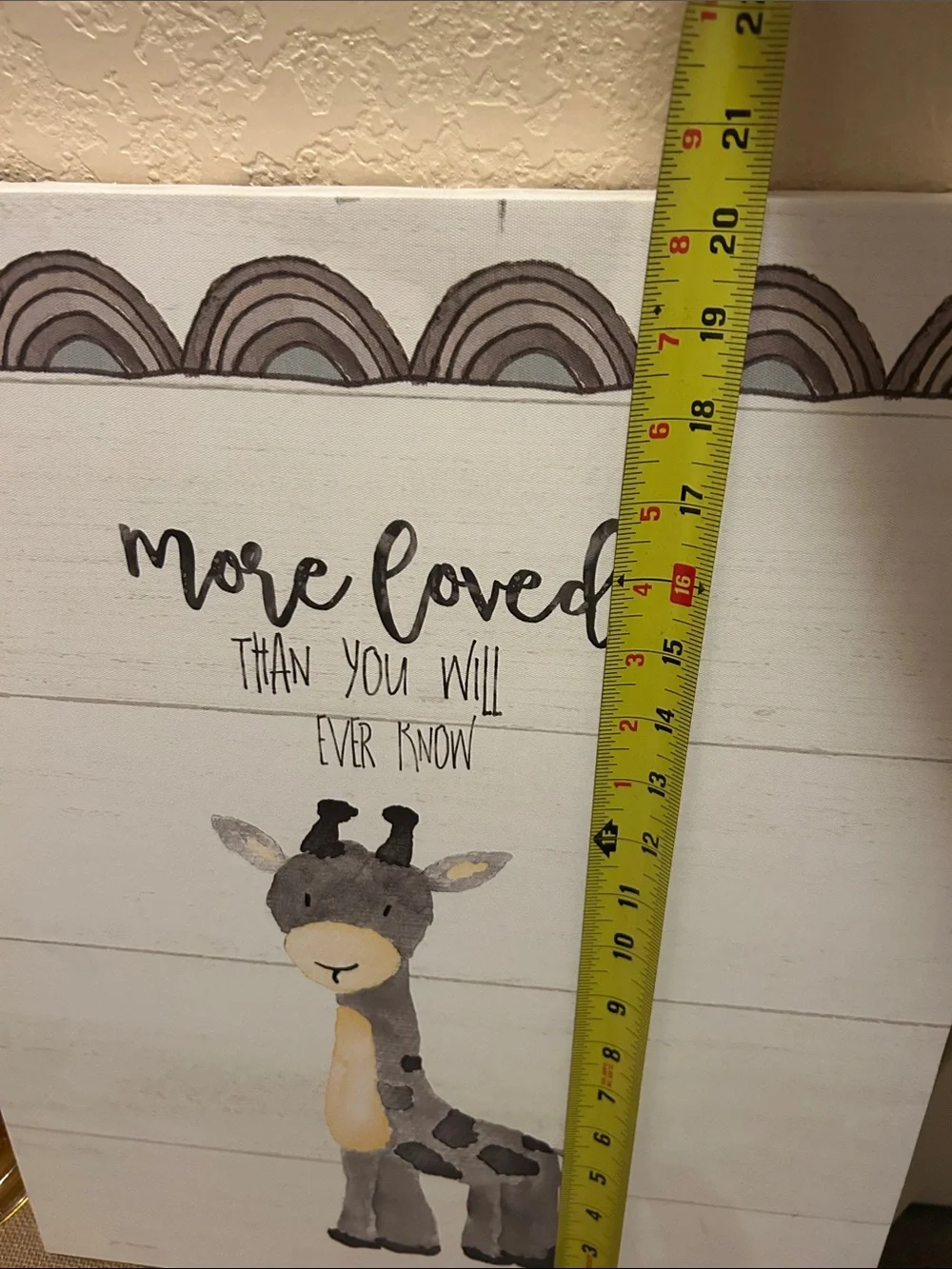More Loved Gray Giraffe Wall Art - Neutral Nursery Decor